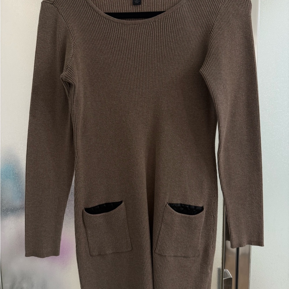 Alyx Ribbed Knit Sweater in Brown